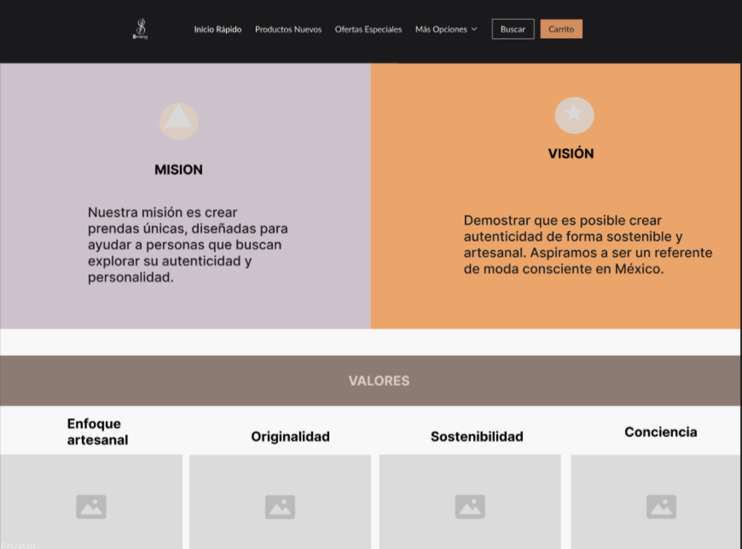 Vista previa de elementos Visión y misión de Seraphia